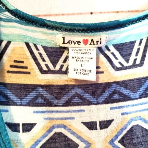 Love Ari Bodycon Sheath Dress Size L Sleeveless Stretch Midi Southwest Print - Picture 5 of 9